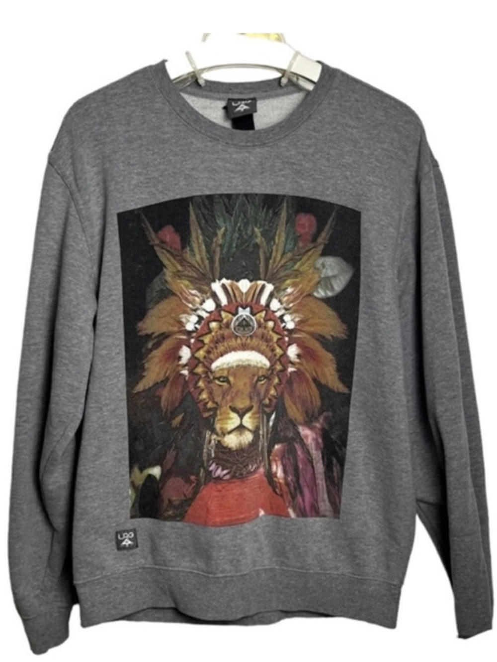 LRG Sweater Tribal Lion Headdress Graphic